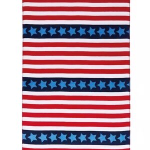 Red and Blue Striped Star Patterned Fabric